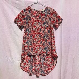 Lily White High to Low Multicolored Blouse, Size S